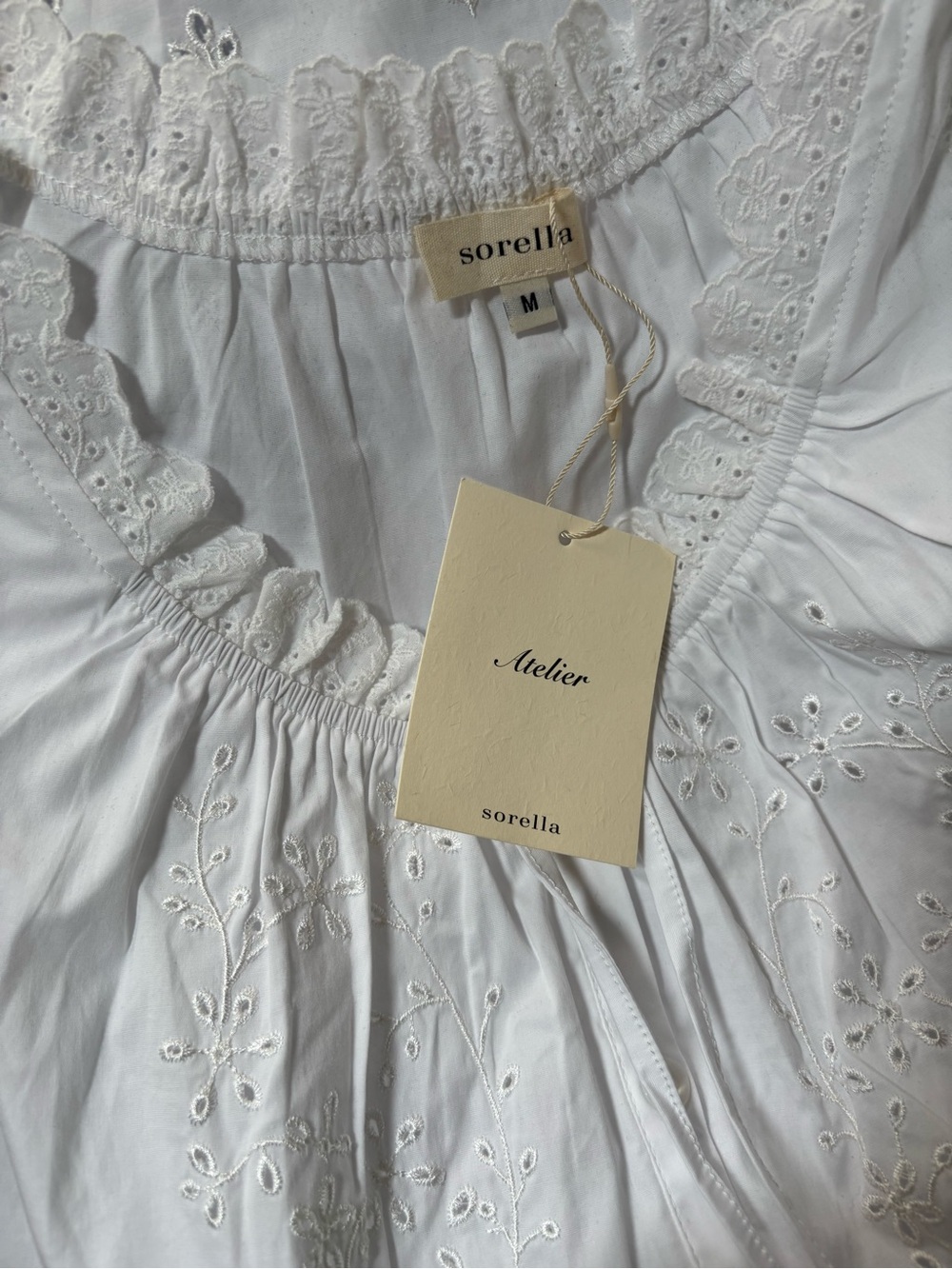 NWT Sorella Atelier Caroline Cotton Embroidery Scallop Few Moda Dress Medium - Picture 6 of 10